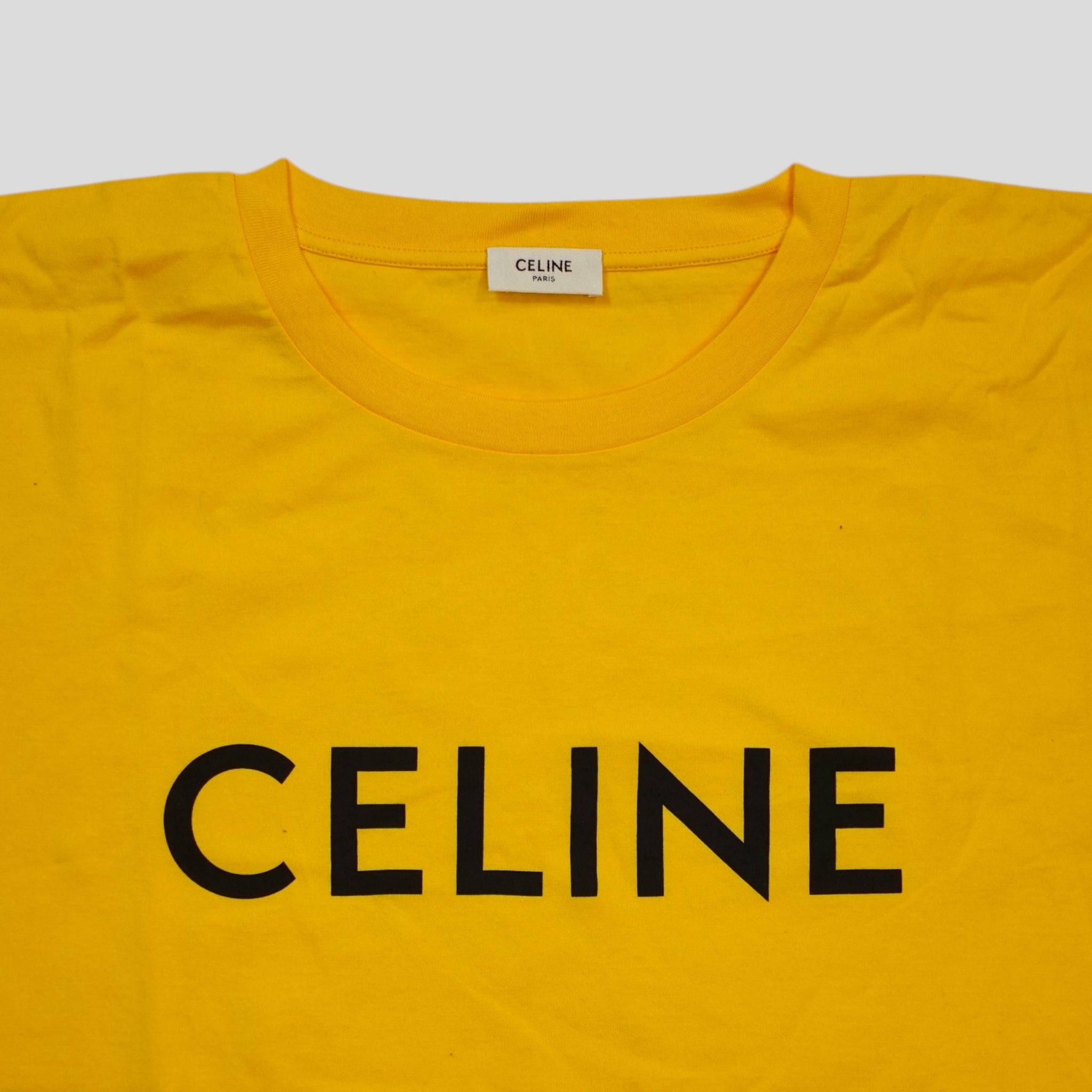 Celine Homme Logo Tee in Yellow