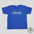 Celine Homme Logo Tee in Blue