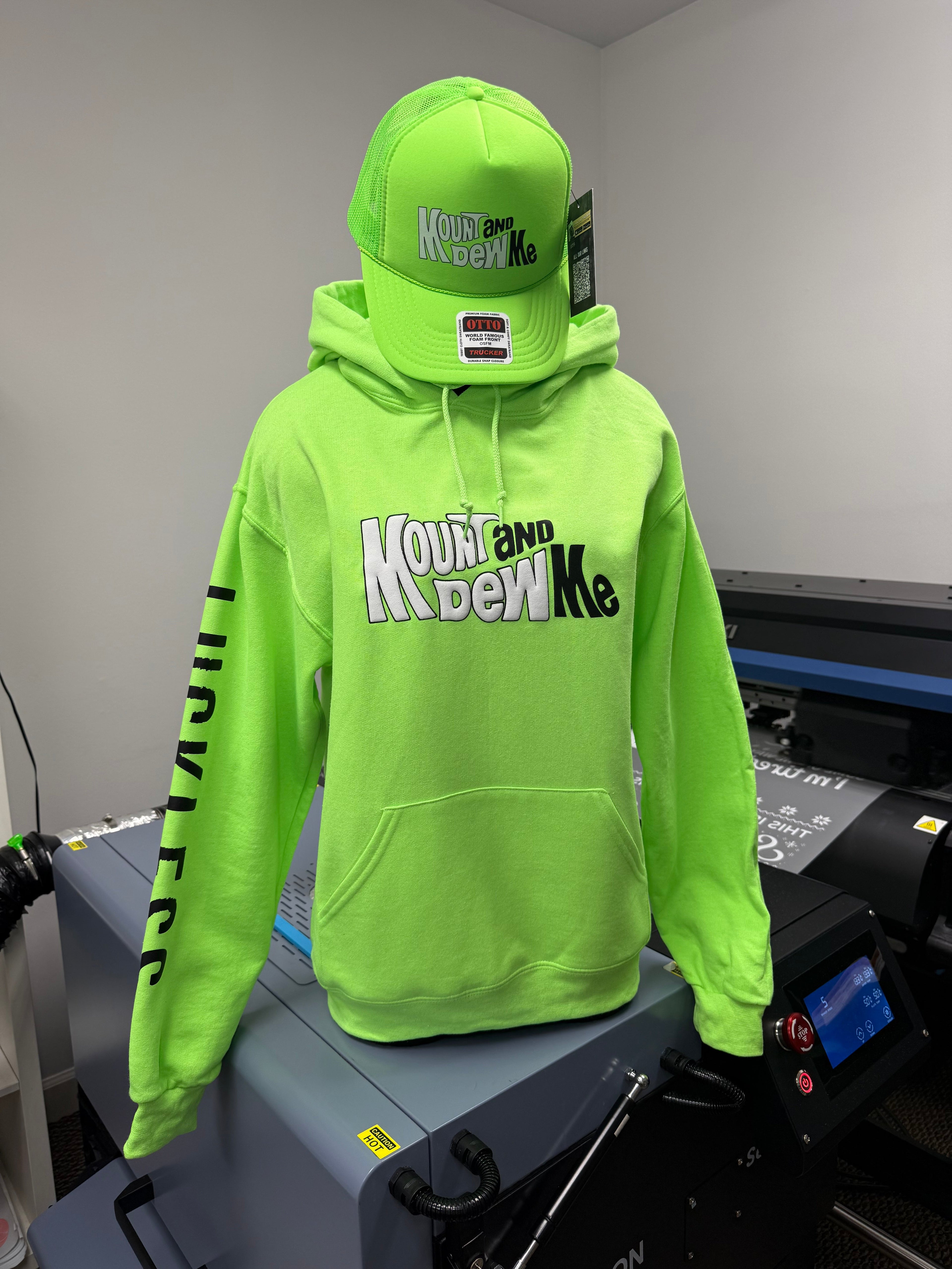 Mount and Dew Me | Funny Neon Green Men's and Women's Streetwear Hoodie