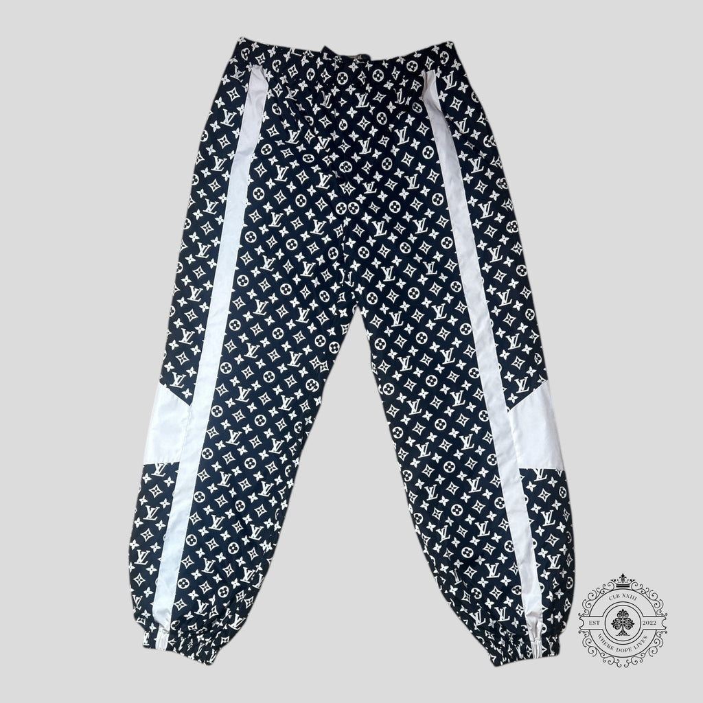 Louis Vuitton Monogram Printed Technical Trackpants in Black/White
