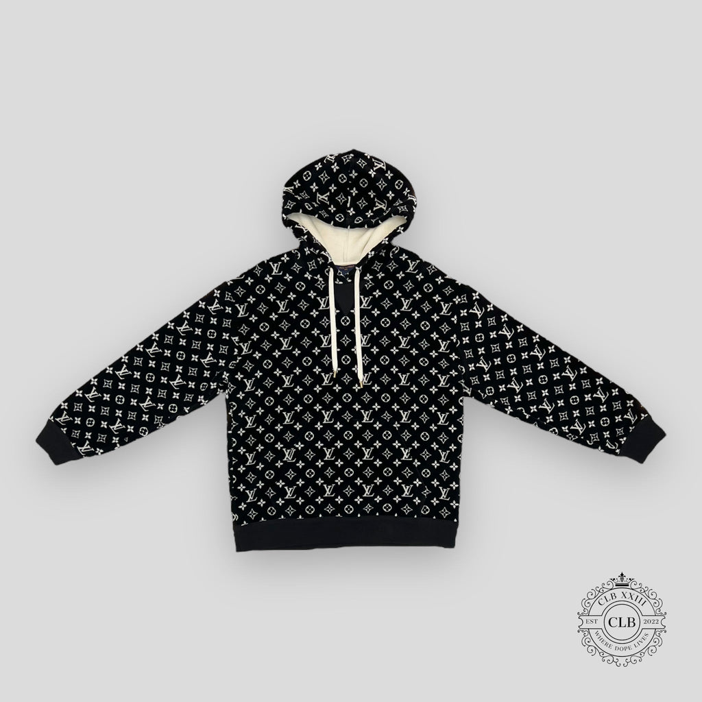 Louis Vuitton Monogram Toweling Hoodie in Black