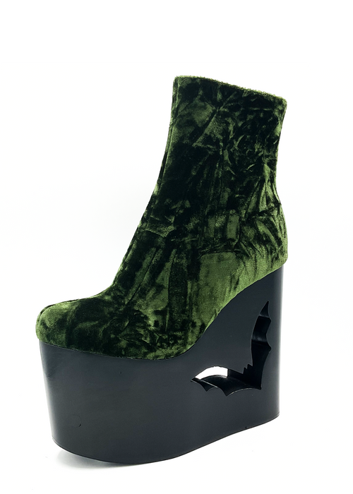 Deadwood Moss Velvet Wedge Boot
